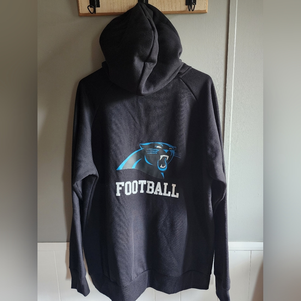 NFL Foco Carolina Panthers Black Hoodie with Blue Accent